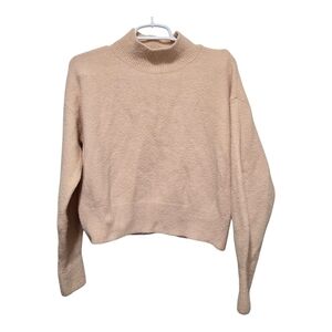 & Other Stories Wool Blend Mock Neck Sweater Small Pink